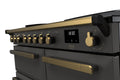Rangemaster Estel Deluxe 100 Induction range cooker in Slate with Brass trim