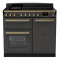 Rangemaster Estel Deluxe 100 Induction range cooker in Slate with Brass trim