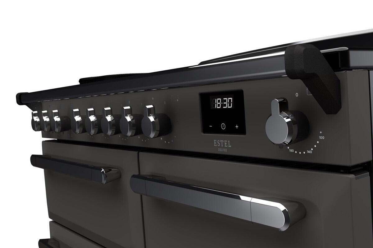 Rangemaster Estel Deluxe 100 Induction range cooker in Slate with Chrome trim
