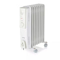 Warmlite WL43004YW 2000W 9-fin oil filled radiator in white - clean studio front view