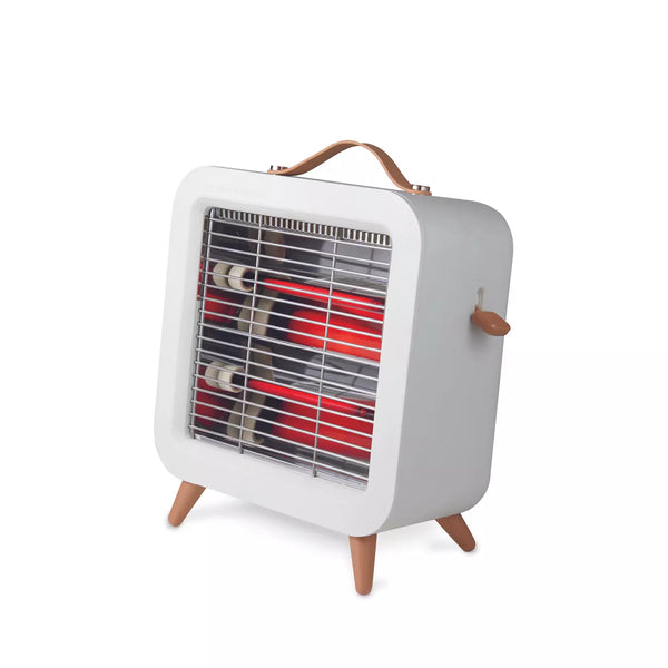 Warmlite WL42016 550W infrared desk heater in cream - clean studio front view