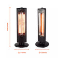 Warmlite WL42013 carbon infrared heater dimensions diagram - H805mm tall, D210mm round base