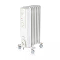 Warmlite WL43003YW 1500W 7-fin oil filled radiator in white - clean studio front view