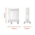 Warmlite WL43004YW oil filled radiator dimensions diagram - H620 x D405 x W240mm