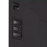 Warmlite Mable WL46021 stove fire control panel close-up showing heat and flame switches