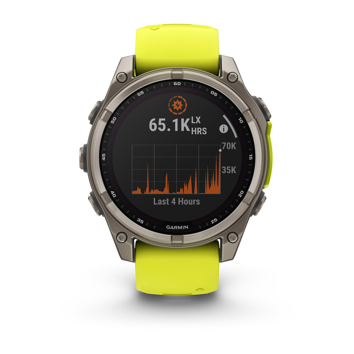 Garmin fenix 8 47mm Solar Sapphire GPS Smartwatch - front view, screen on