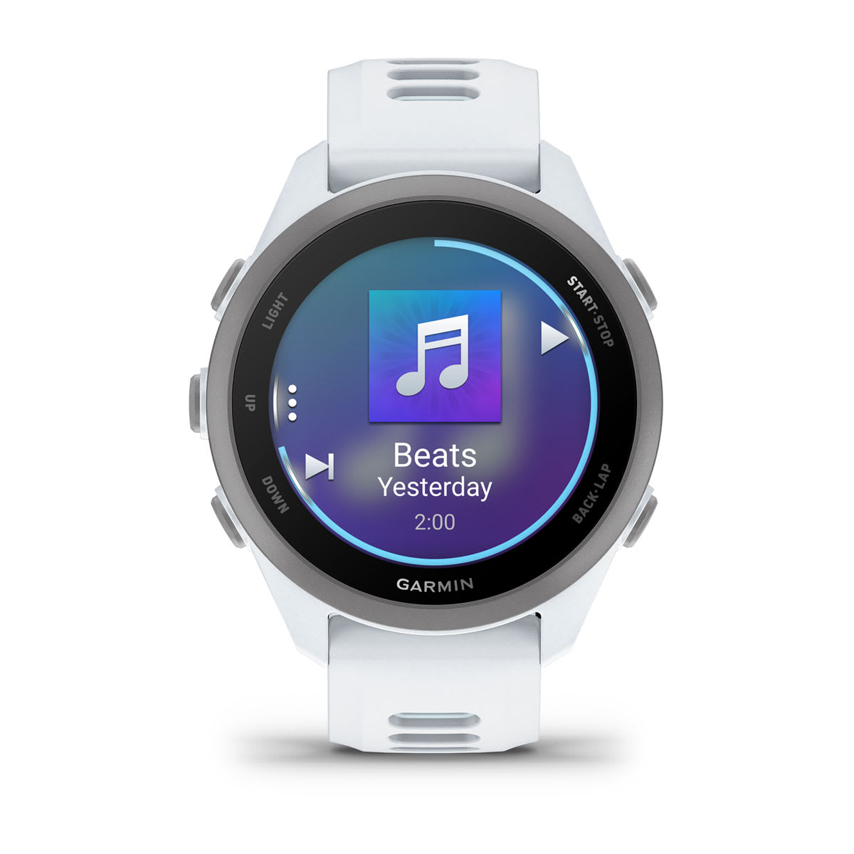 Garmin Forerunner 170 Music GPS Running Smartwatch - front view, screen on