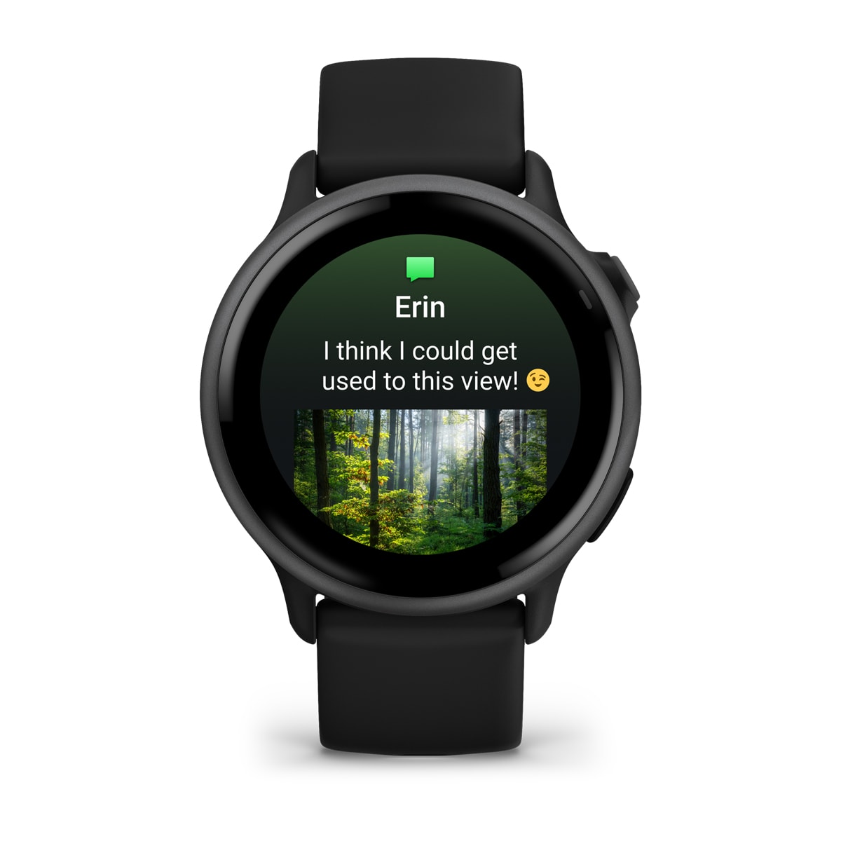 Garmin vivoactive 6 GPS Fitness Smartwatch - front view, screen on