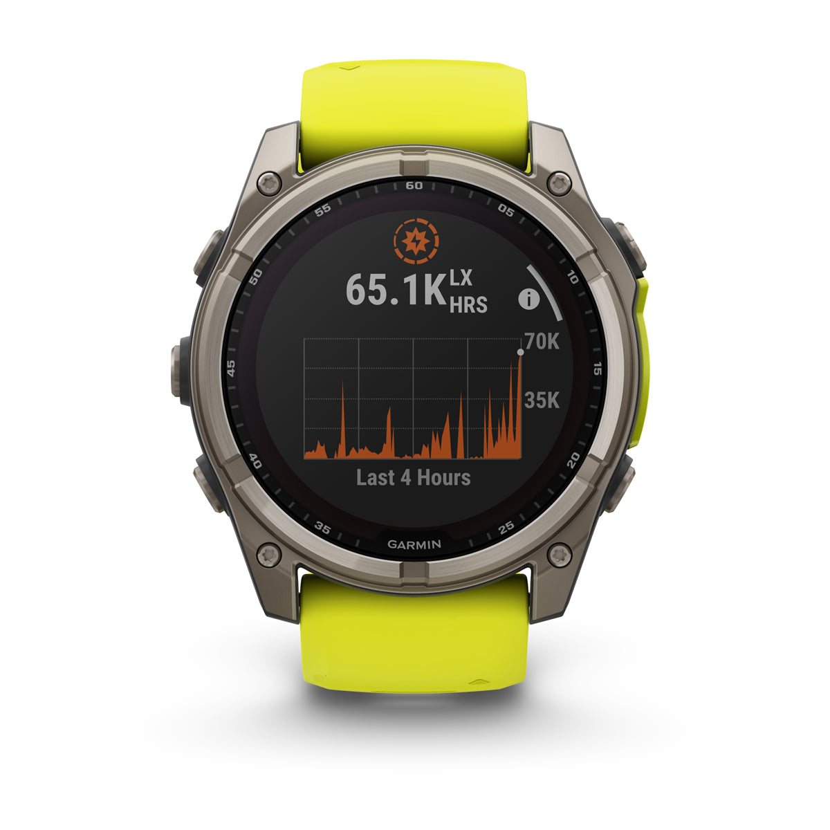 Garmin fenix 8 51mm Solar Sapphire GPS Smartwatch - front view, screen on