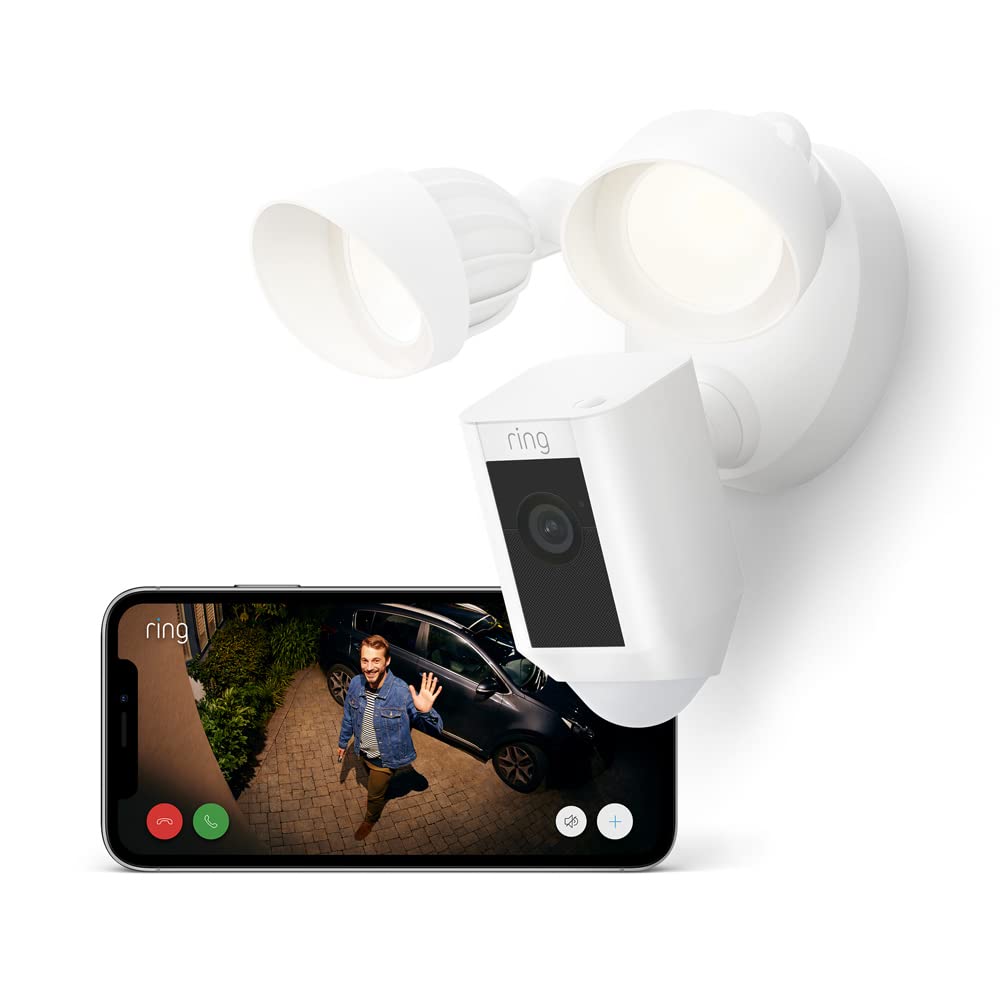 Ring Floodlight Cam Wired Plus White | B08F6M24HK Ring Euronics Ireland