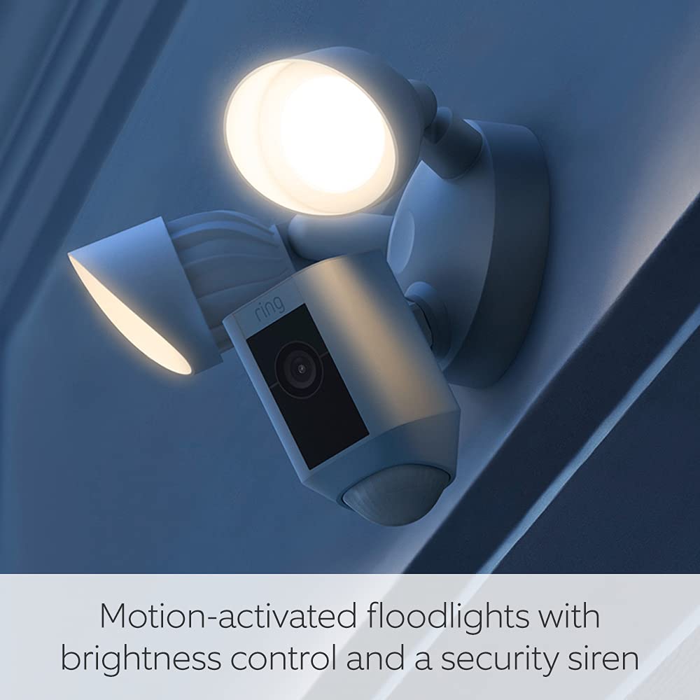 Ring Floodlight Cam Wired Plus White | B08F6M24HK Ring Euronics Ireland