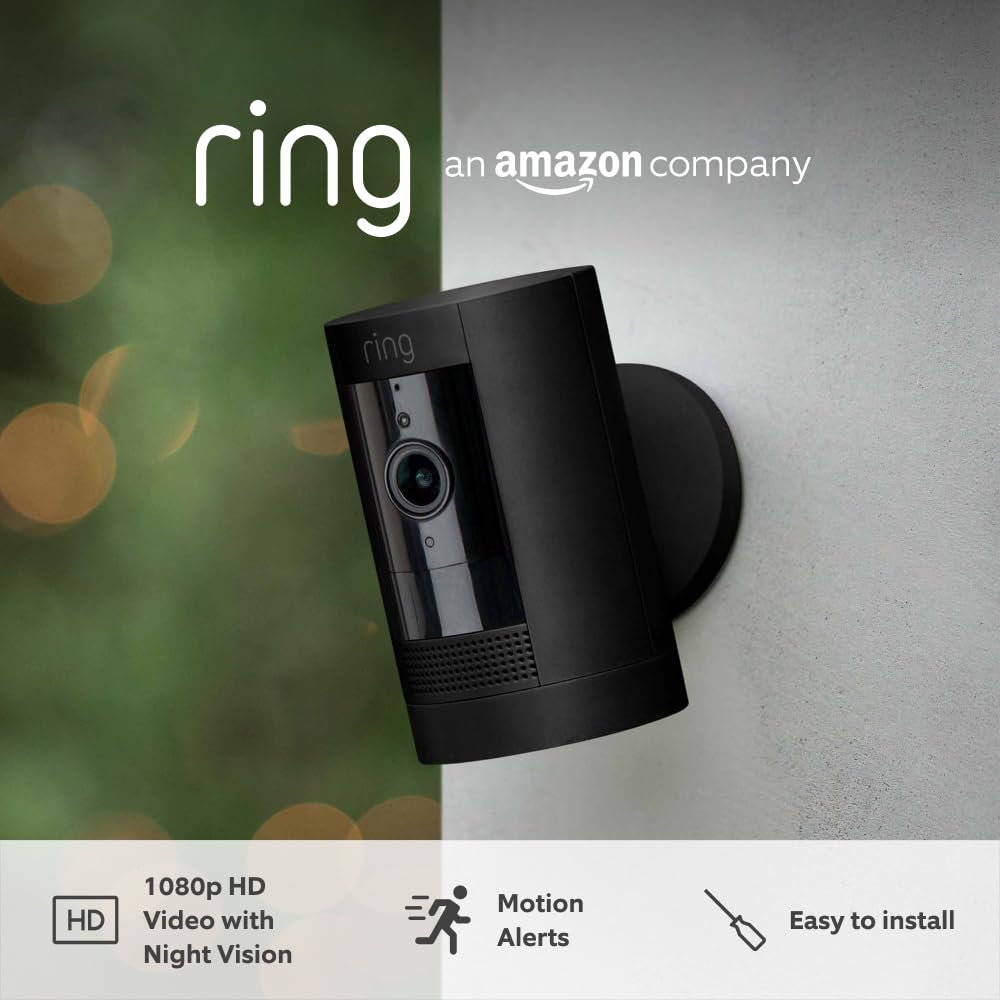 Ring Outdoor Camera Battery Stick Up Cam Black | B0C5QWYNVH Ring Euronics Ireland