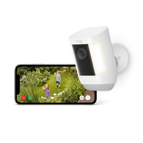 Ring White Spotlight Cam Pro, Battery Outdoor Camera | B09DRCXV4C