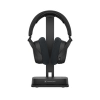 Sennheiser RS 275 TV Headphones with BTA 1 Transmitter Bundle — headphones on charging dock