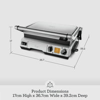 Sage 2400W Cast Aluminium Non-stick Smart Grill Pro - Brushed Stainless Steel| BGR840BSS Sage Grill Euronics Ireland