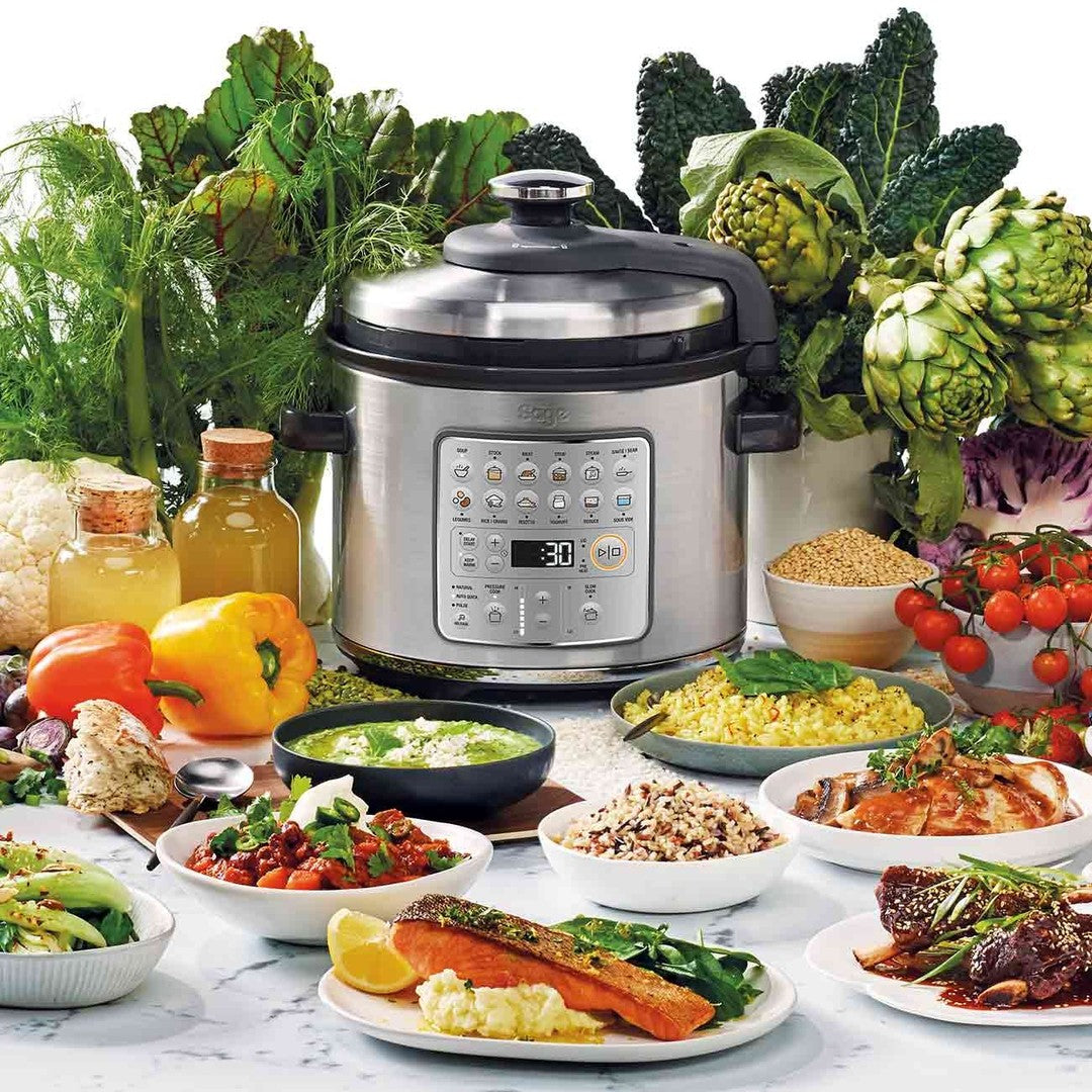Sage The Fast Slow Go Multi Cooker Brushed Stainless Steel | SPR680BSS2GUK1 Sage Pressure Cooker Euronics Ireland