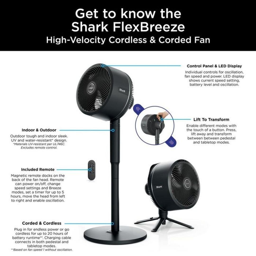 Shark FlexBreeze Portable Fan | FA220UK Shark Air Purifier Euronics Ireland