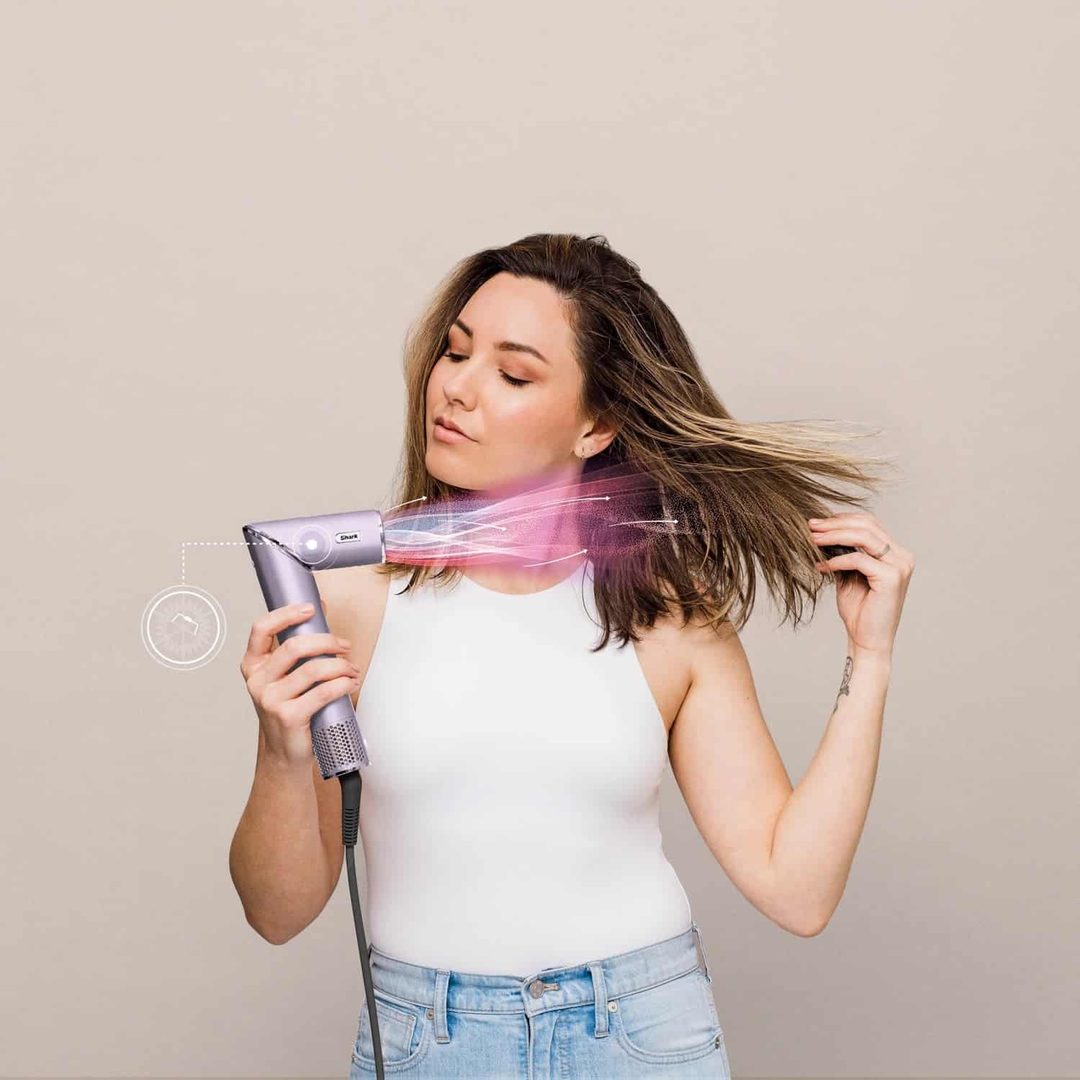 Shark FlexStyle 5 in 1 Air Styler and Hair Dryer with Storage Case - Lilac Frost | HD440PLUK Shark Hair Dryer Euronics Ireland