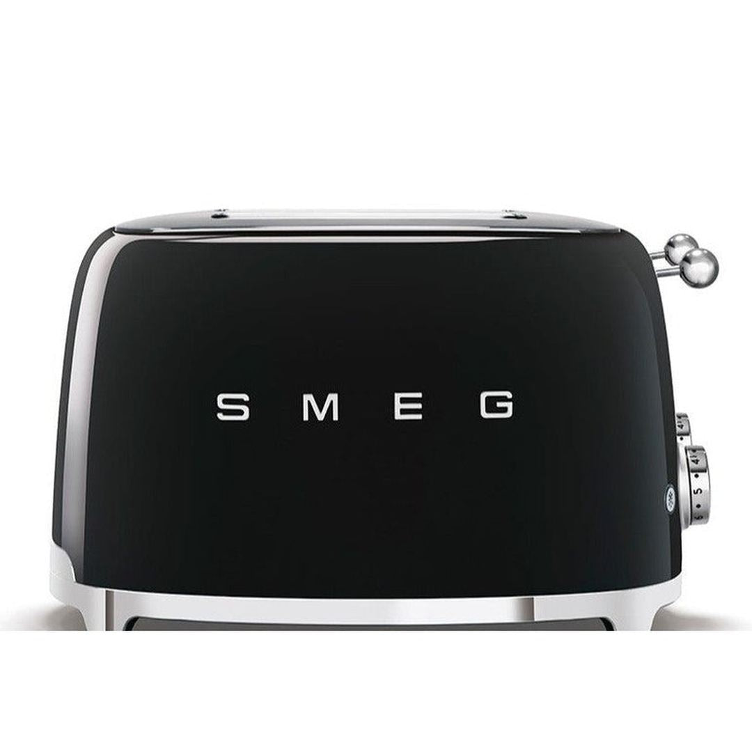 Smeg 50's Retro Style 4 Slice Black Toaster | TSF03BLUK Smeg Toaster Euronics Ireland