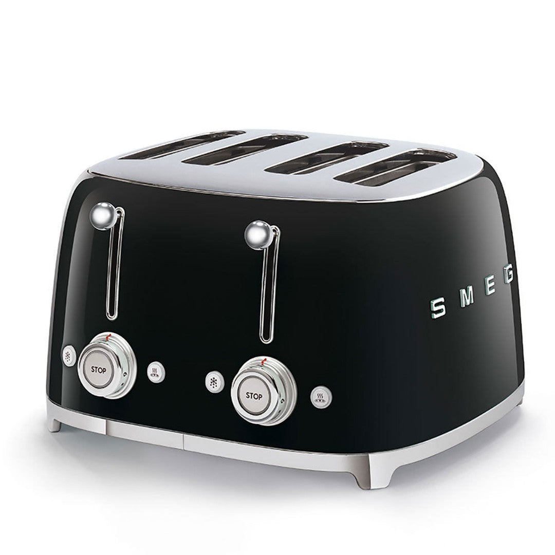 Smeg 50's Retro Style 4 Slice Black Toaster | TSF03BLUK Smeg Toaster Euronics Ireland