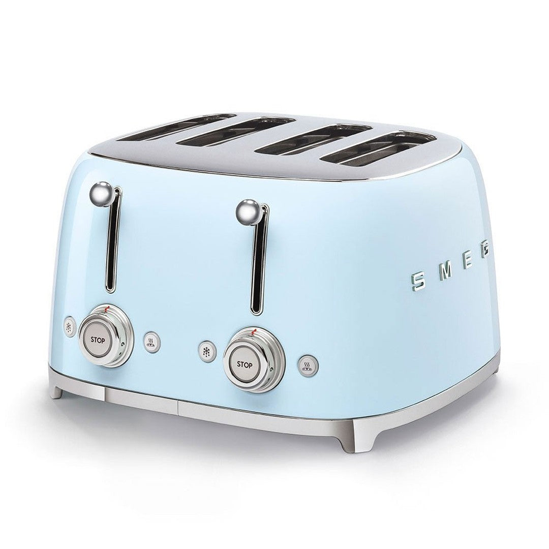 Smeg 50's Retro Style 4 Slice Pastel Blue Toaster | TSF03PBUK Smeg Toaster Euronics Ireland