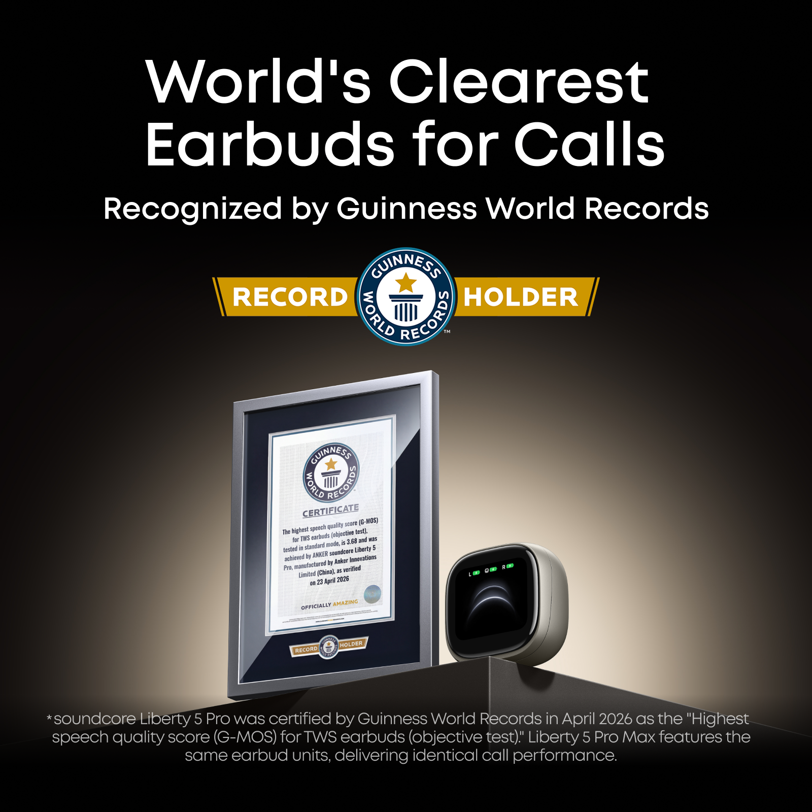 soundcore Liberty 5 Pro Max ANC Earbuds, Golden - official product image