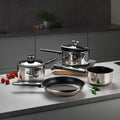 Stellar Stay Cool 4 Piece Draining Saucepan Set SLB2 lifestyle view