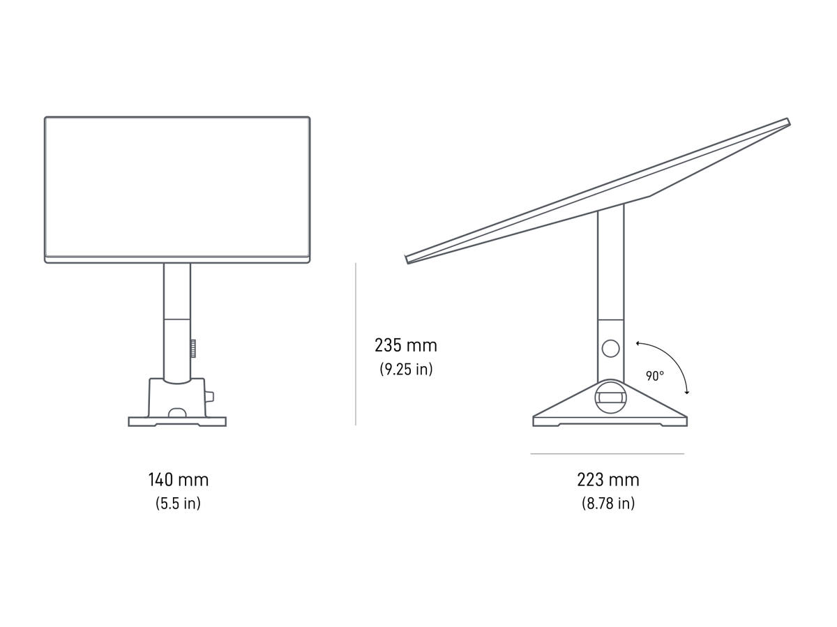 Starlink Standard Pivot Mount - dimensions