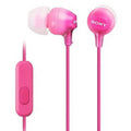 Sony MDR-EX15AP Wired In-Ear Earphones with Microphone - Pink - hero view