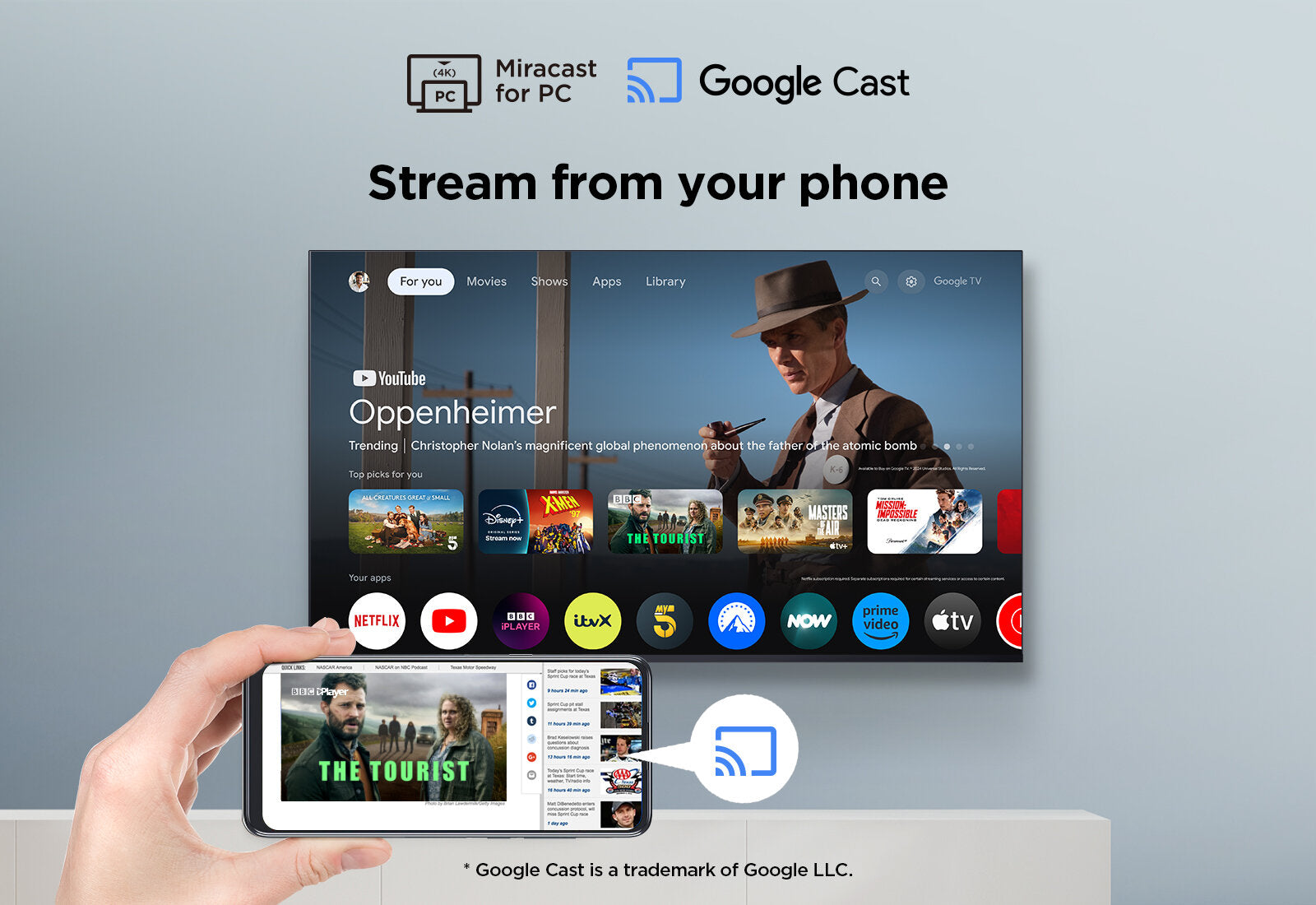 TCL 43" 60Hz QLED Google TV | 43P7K