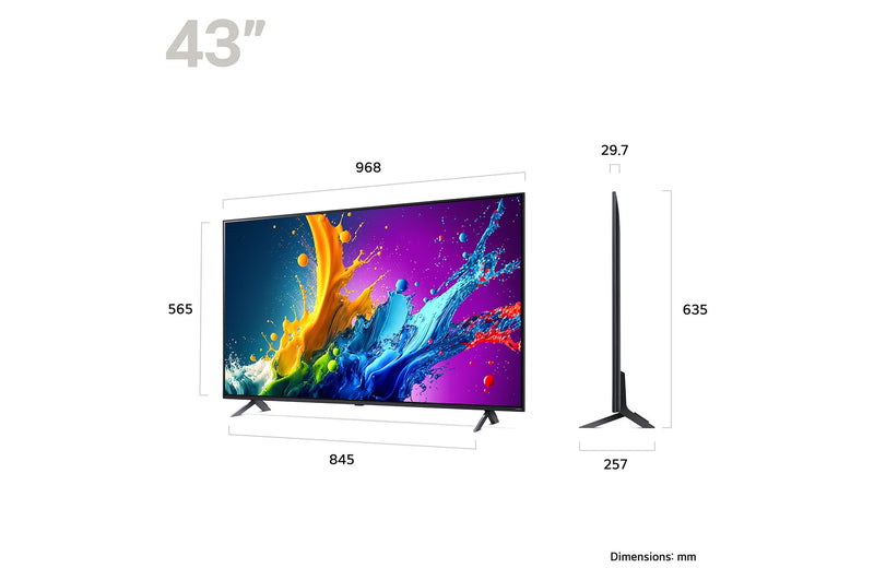 LG 43 Inch QNED80 QNED TV (2024) | 43QNED80T6A.AEK