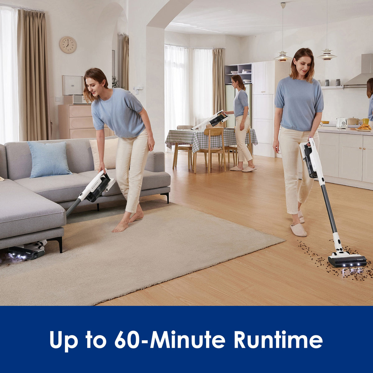 Tineco A30S Plus Cordless Stick Vacuum Cleaner - runtime