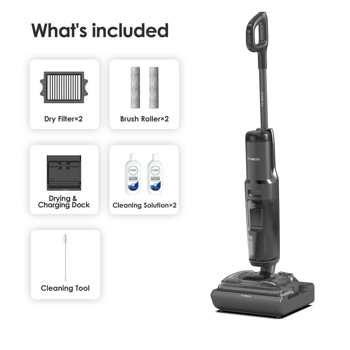 Tineco FLOOR ONE S7 Stretch Ultra Cordless Wet and Dry Vacuum Cleaner - what's in the box