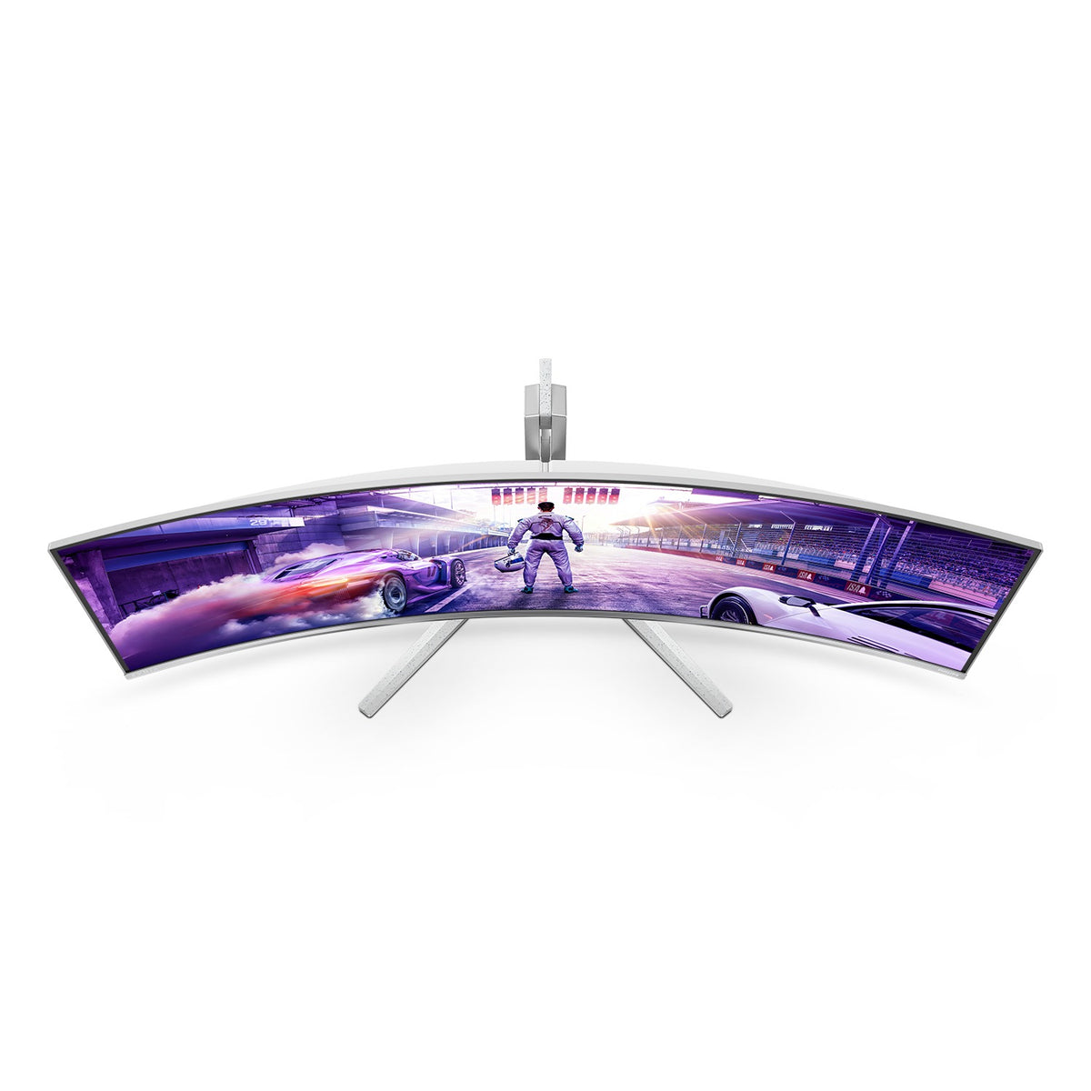 Philips Evnia 49M2C8900L 49" QD-OLED 144Hz Curved Super Ultrawide Gaming Monitor - low angle view