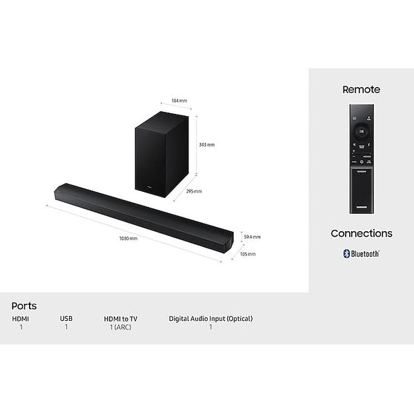 Samsung B-Series Soundbar with Wireless Subwoofer | HW-B750F/XU