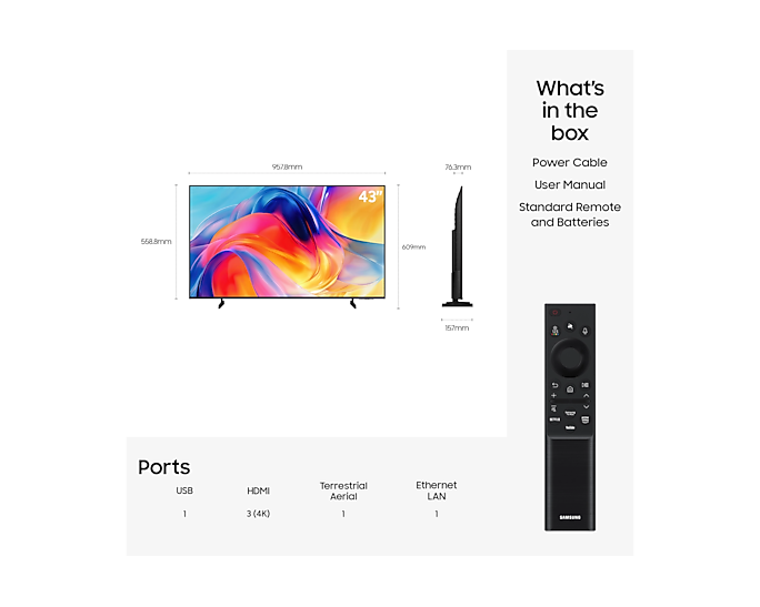 Samsung UE43M70HAKXXU 43-inch M70H Mini LED