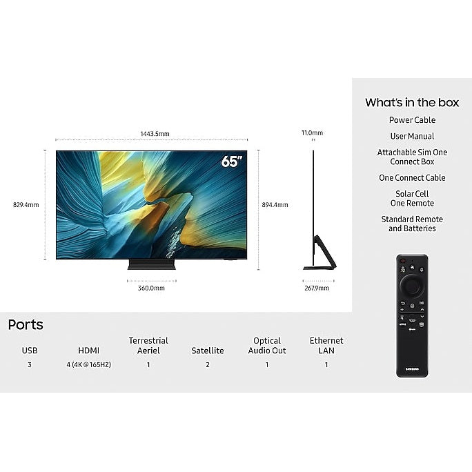 Samsung S95F 65″ OLED 4K Smart TV | QE65S95FATXXU