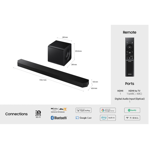Samsung Q800F Q‑Series 5.1.2‑Channel Soundbar with Subwoofer | HW‑Q800F/XU