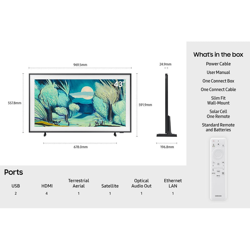 Samsung The Frame 43″ QLED 4K Vision AI Smart TV | QE43LS03FAUXXU