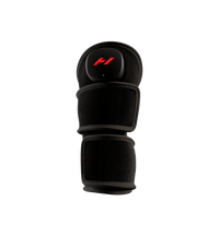 Hyperice Venom 2 Leg heat and vibration massager, black — front studio view