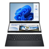 ASUS Zenbook Duo UX8406CA dual-screen laptop in Inkwell Gray