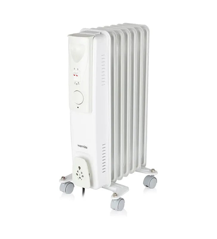 Warmlite WL43003YW 1500W 7-fin oil filled radiator in white - product view