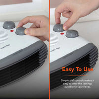 Warmlite WL44004 white flat fan heater control detail