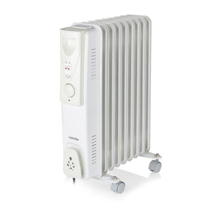 Warmlite WL43004YW 2000W 9-fin oil filled radiator in white - product view