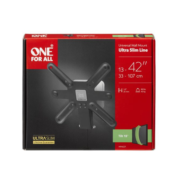 One For All Ultra Slim TV Wall Mount – 13"-43", Tilt, Max 40kg