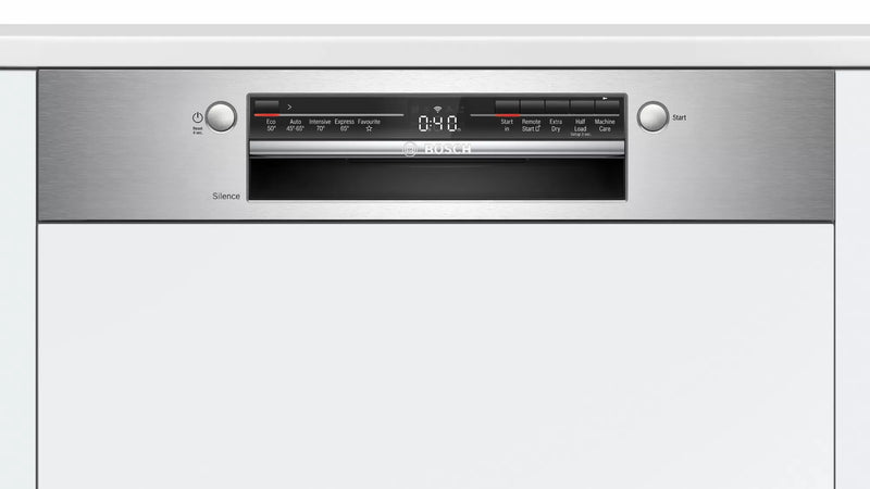 Bosch Semi-Integrated Smart 12 Place Dishwasher | Stainless Steel