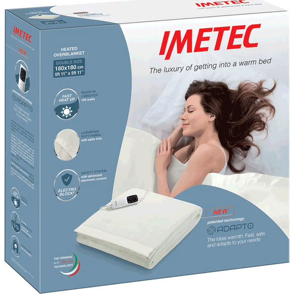 Imetec Adapto Solid Fleece Overblanket | Double Imetec Electric Blanket Euronics Ireland