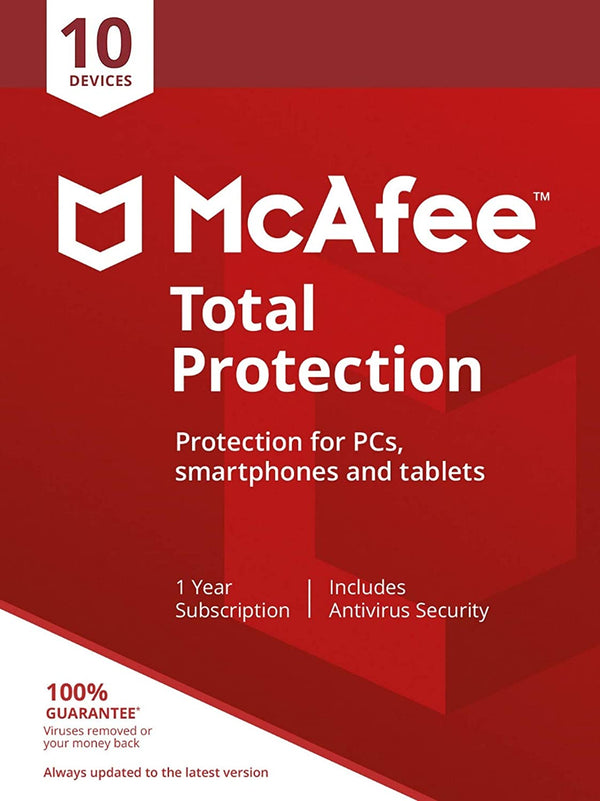 McAfee Total Protection | 10 Devices | 1 Year Subscription