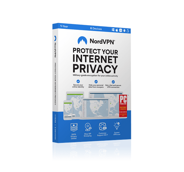 NordVPN Internet Privacy Software | 6 Devices | 1 Year Subscription