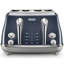 DeLonghi Icona Capitals 4 Slice Toaster | CTOC4003.BL DeLonghi Toaster Euronics Ireland
